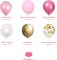 Pink and Gold Confetti Balloons, 60pcs Hot Pink Balloons Macaron Pink Balloons White Balloons Metallic Gold Balloons for Girls Birthday Baby Shower Bridal Shower Wedding Anniversary Party Decorations